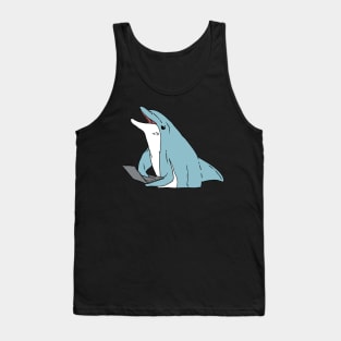 Blue Dolphin Surfing the Net Tank Top